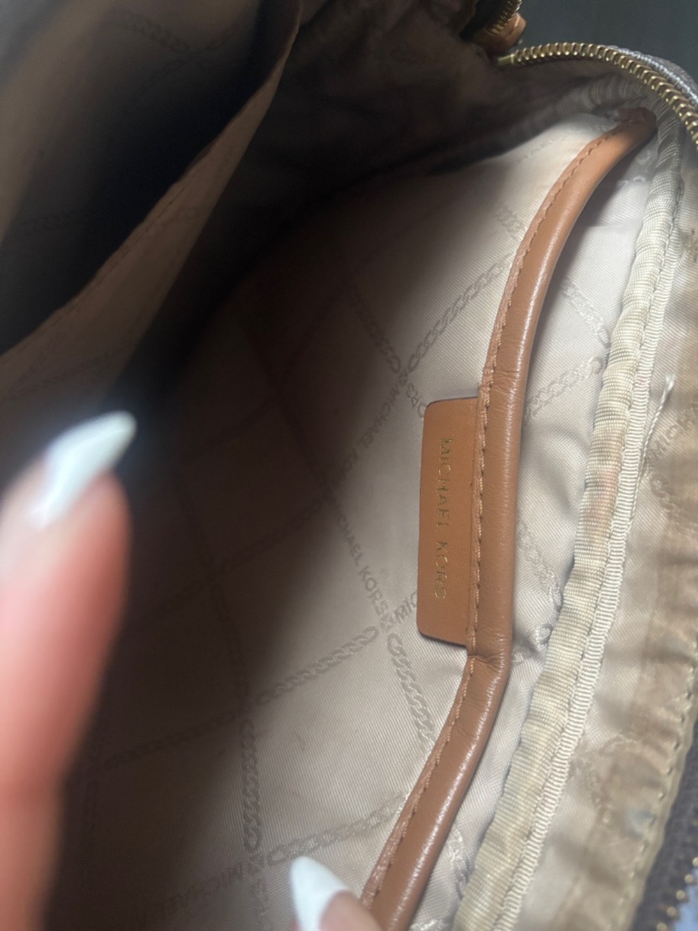 Michael Kors Brown and Tan Logo-Print Toiletry Bag - Picture 4 of 4